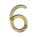 Heritage Brass Numeral 6 -  Face Fix 51mm 